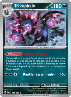 Karte Trikephalo aus Entwicklungen in Paldea, Nummer 140/193
