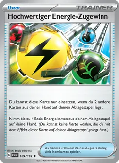 Karte Hochwertiger Energie-Zugewinn aus Entwicklungen in Paldea, Nummer 189/193