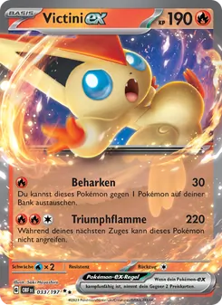 Karte Victini-ex aus Obsidian Flammen, Nummer 033/197
