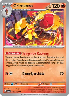Karte Crimanzo aus Obsidian Flammen, Nummer 044/197