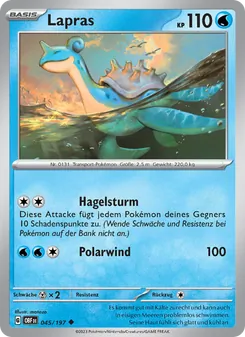 Karte Lapras aus Obsidian Flammen, Nummer 045/197