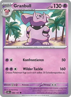 Karte Granbull aus Obsidian Flammen, Nummer 088/197