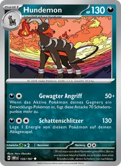 Karte Hundemon aus Obsidian Flammen, Nummer 133/197