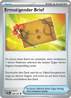 Karte Ermutigender Brief aus Obsidian Flammen, Nummer 189/197