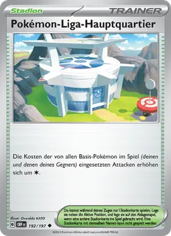 Karte Pokémon-Liga-Hauptquartier aus Obsidian Flammen, Nummer 192/197