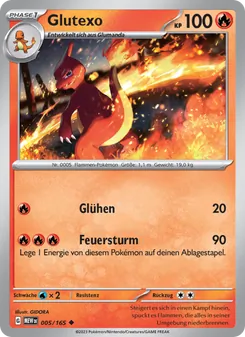 Karte Glutexo aus 151, Nummer 005/165