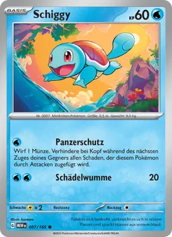 Karte Schiggy aus 151, Nummer 007/165