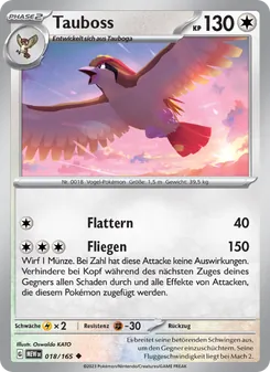 Karte Tauboss aus 151, Nummer 018/165
