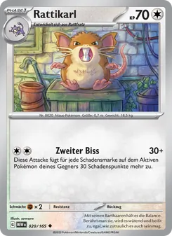 Karte Rattikarl aus 151, Nummer 020/165