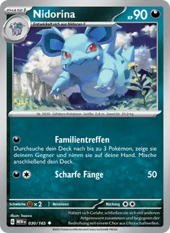Karte Nidorina aus 151, Nummer 030/165