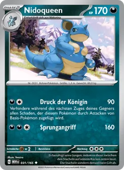 Karte Nidoqueen aus 151, Nummer 031/165