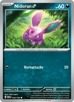 Karte Nidoran♂ aus 151, Nummer 032/165