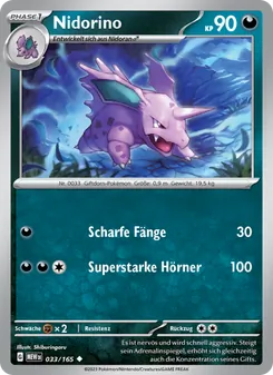 Karte Nidorino aus 151, Nummer 033/165
