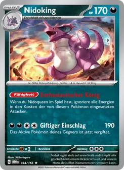 Karte Nidoking aus 151, Nummer 034/165