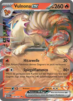 Karte Vulnona-ex aus 151, Nummer 038/165