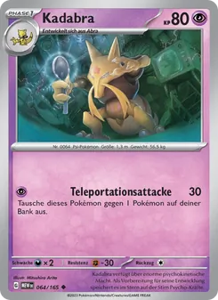 Karte Kadabra aus 151, Nummer 064/165