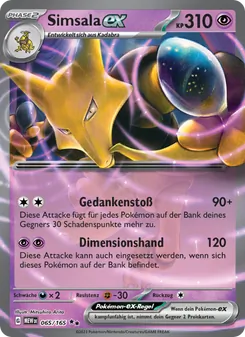 Karte Simsala-ex aus 151, Nummer 065/165