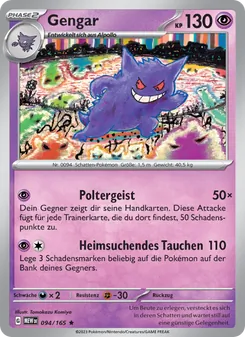 Karte Gengar aus 151, Nummer 094/165
