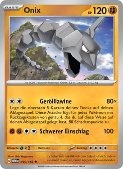Karte Onix aus 151, Nummer 095/165