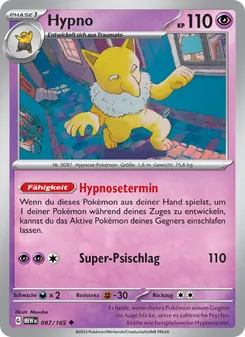 Karte Hypno aus 151, Nummer 097/165
