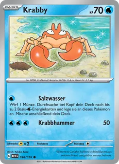 Karte Krabby aus 151, Nummer 098/165