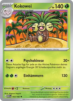 Karte Kokowei aus 151, Nummer 103/165