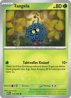 Karte Tangela aus 151, Nummer 114/165