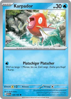 Karte Karpador aus 151, Nummer 129/165