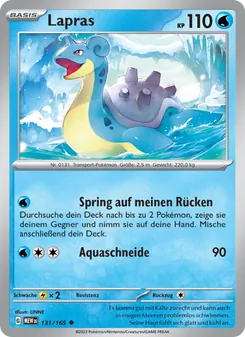 Karte Lapras aus 151, Nummer 131/165