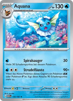 Karte Aquana aus 151, Nummer 134/165