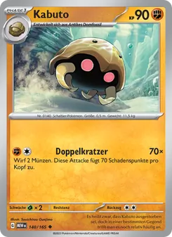 Karte Kabuto aus 151, Nummer 140/165