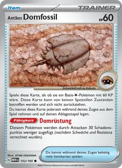 Karte Antikes Domfossil aus 151, Nummer 152/165
