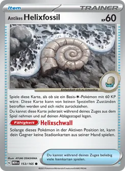 Karte Antikes Helixfossil aus 151, Nummer 153/165