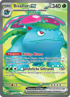 Karte Bisaflor-ex aus 151, Nummer 182/165