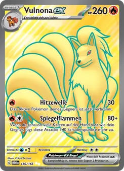 Karte Vulnona-ex aus 151, Nummer 186/165