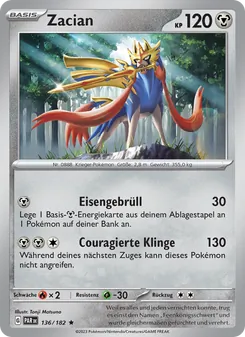 Karte Zacian aus Paradoxrift, Nummer 136/182