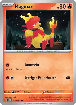 Karte Magmar aus Paldeas Schicksale, Nummer 009/91