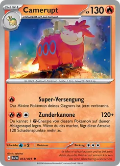 Karte Camerupt aus Paldeas Schicksale, Nummer 012/91