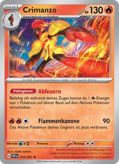 Karte Crimanzo aus Paldeas Schicksale, Nummer 015/91