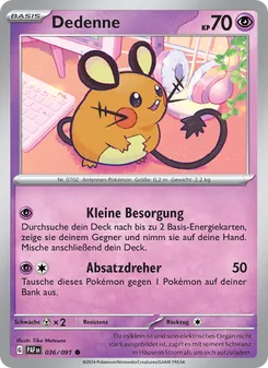 Karte Dedenne aus Paldeas Schicksale, Nummer 036/91