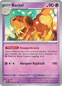 Karte Backel aus Paldeas Schicksale, Nummer 039/91