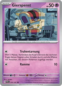 Karte Gierspenst aus Paldeas Schicksale, Nummer 044/91