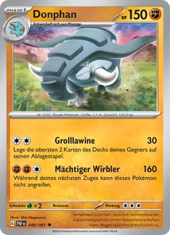 Karte Donphan aus Paldeas Schicksale, Nummer 049/91