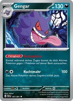 Karte Gengar aus Paldeas Schicksale, Nummer 057/91