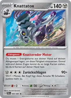 Karte Knattatox aus Paldeas Schicksale, Nummer 065/91