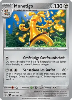 Karte Monetigo aus Paldeas Schicksale, Nummer 067/91