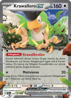 Karte Krawalloro-ex aus Paldeas Schicksale, Nummer 075/91