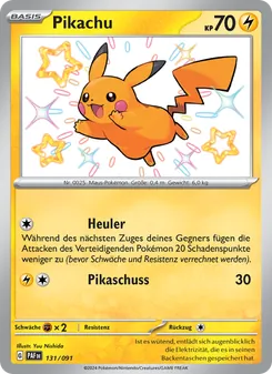 Karte Pikachu aus Paldeas Schicksale, Nummer 131/91