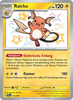 Karte Raichu aus Paldeas Schicksale, Nummer 132/91