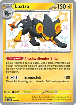 Karte Luxtra aus Paldeas Schicksale, Nummer 137/91